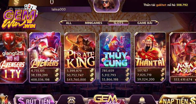 Tính năng quan trọng trong slots Thần tài Gemwin