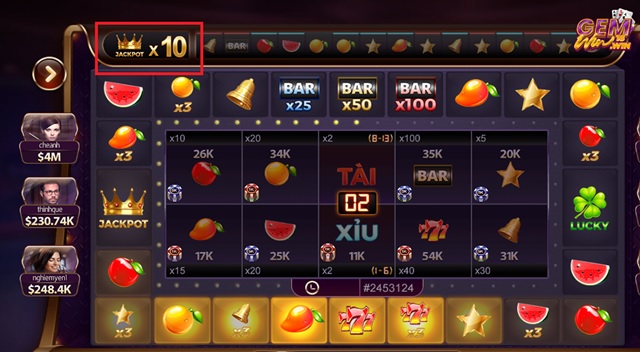 Tiền thưởng Jackpot xèng gấp 10 lần tiền cược